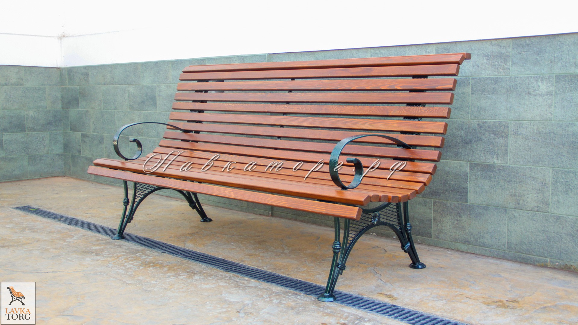 Скамейки с подлокотниками и высокой спинкой СК16сл-2вп