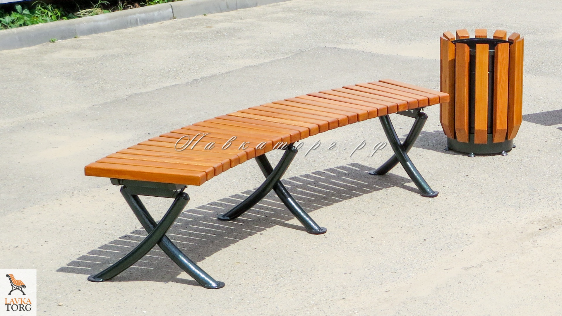 Скамейки СТк40л-рб радиусные из лиственницы