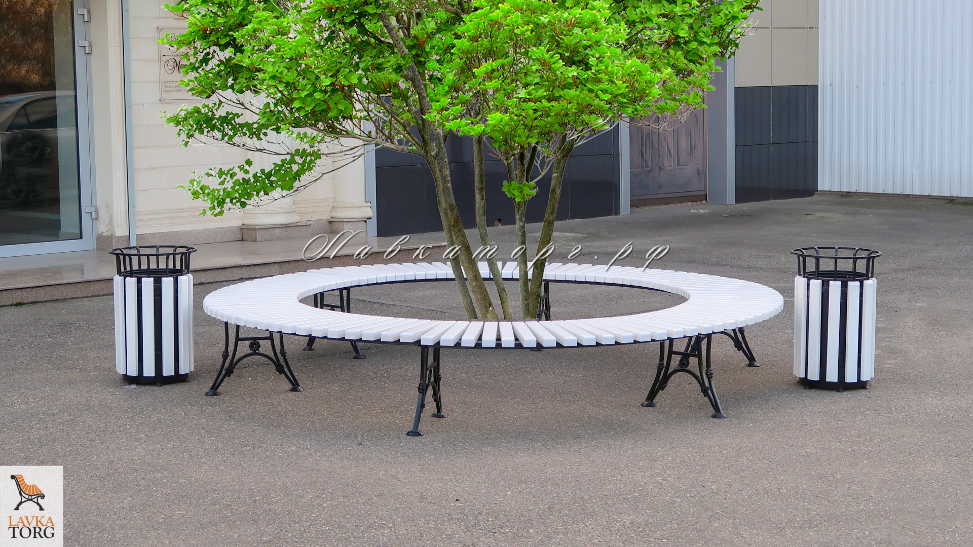 Круглые скамейки без спинки СК16л-рб