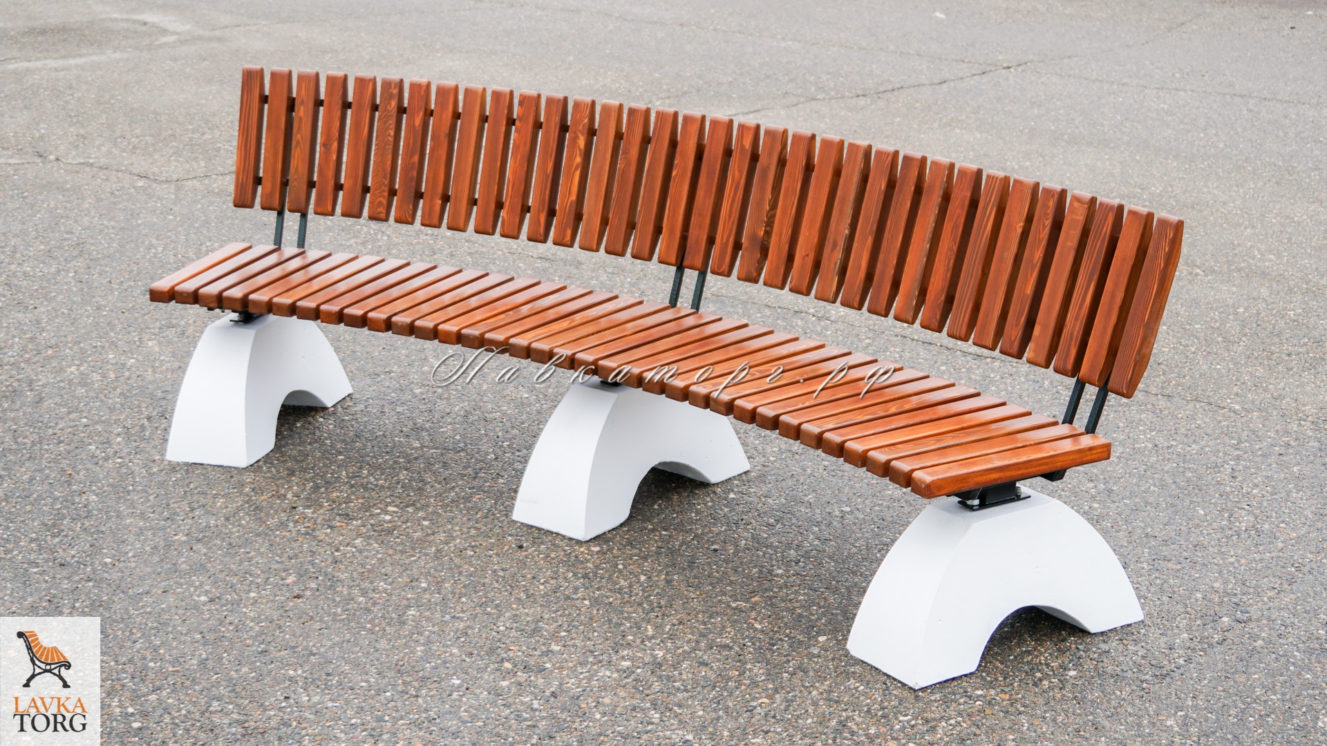 Скамейки со спинкой радиусные на бетоне СБл-рЛ