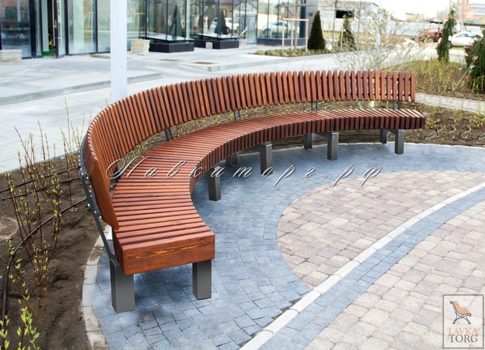 Скамейка радиусная со спинкой СТ80лв-рл