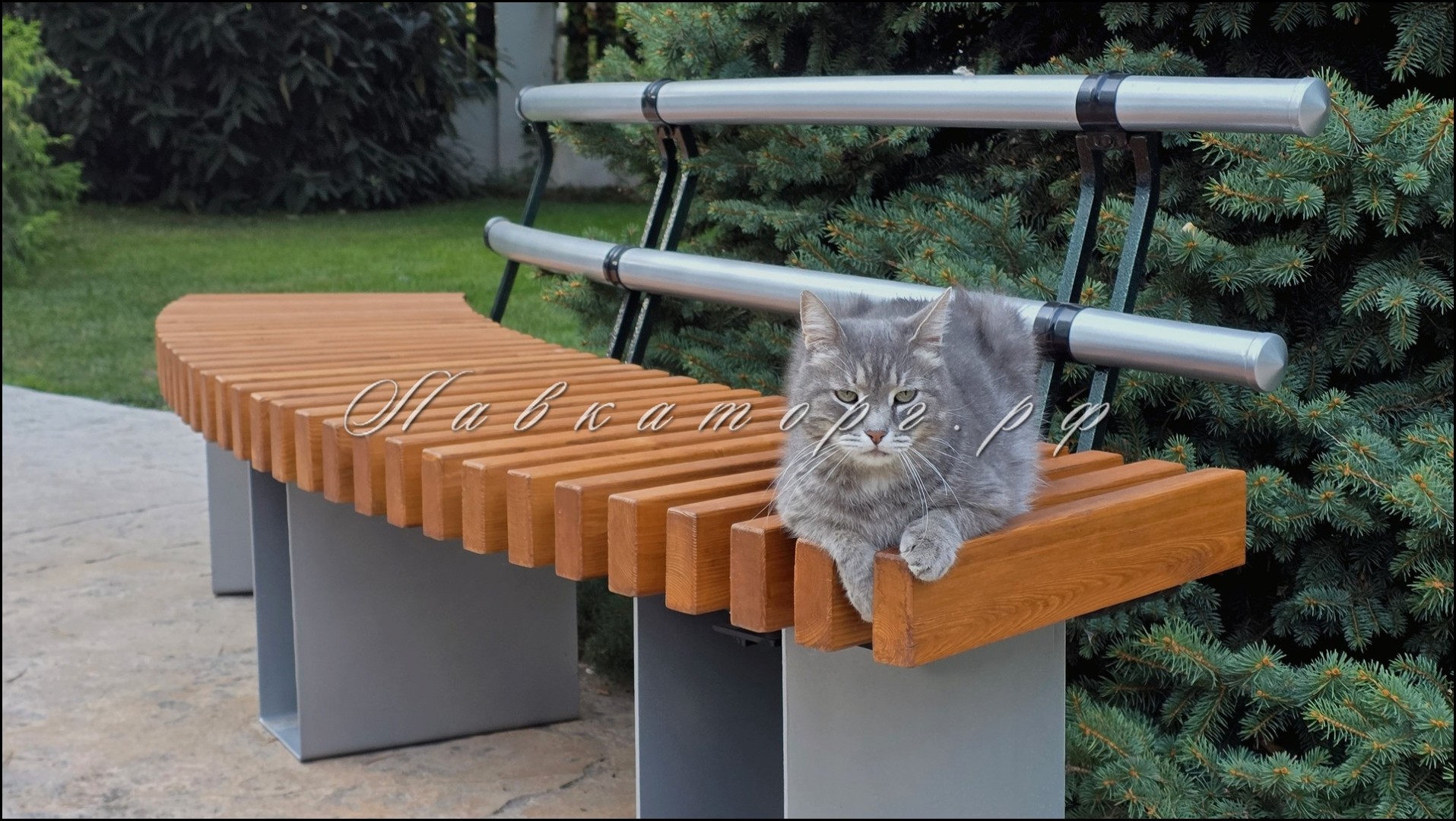 Радиусные скамейки СМПлв-рТ со спинкой